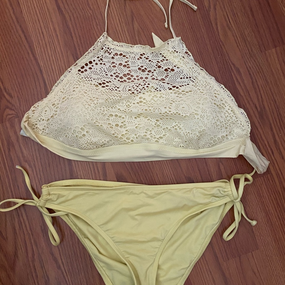 Yellow Halter Bikini Set